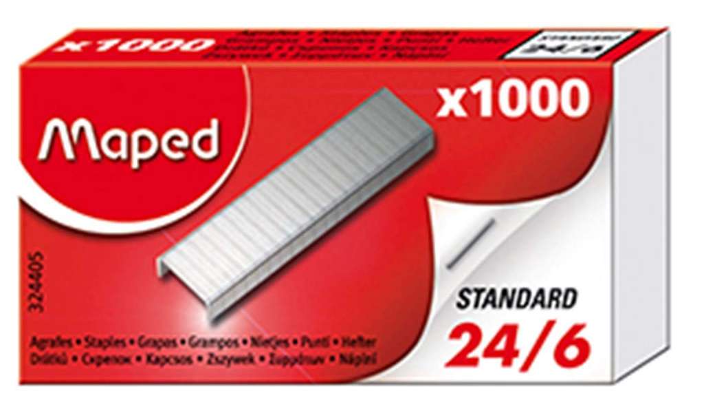 Maped Caja de 1000 grapas 24/6 por 0,53€ en Amazon, con un 82% de descuento