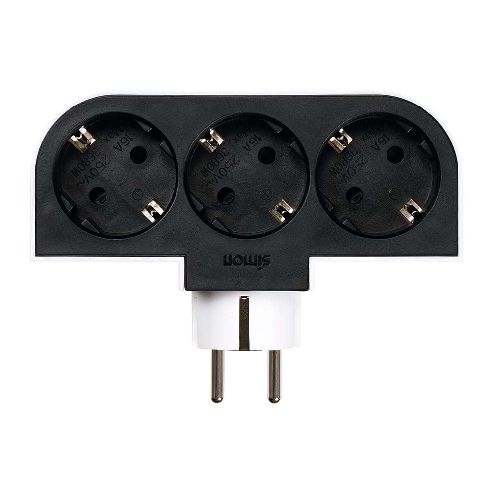 El adaptador giratorio de 3 tomas Simon se queda en 7,79€ en Amazon