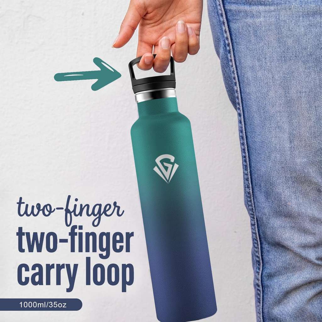 Botella térmica de acero de 1 litro con pajita y filtro por 7,30€ en Amazon
