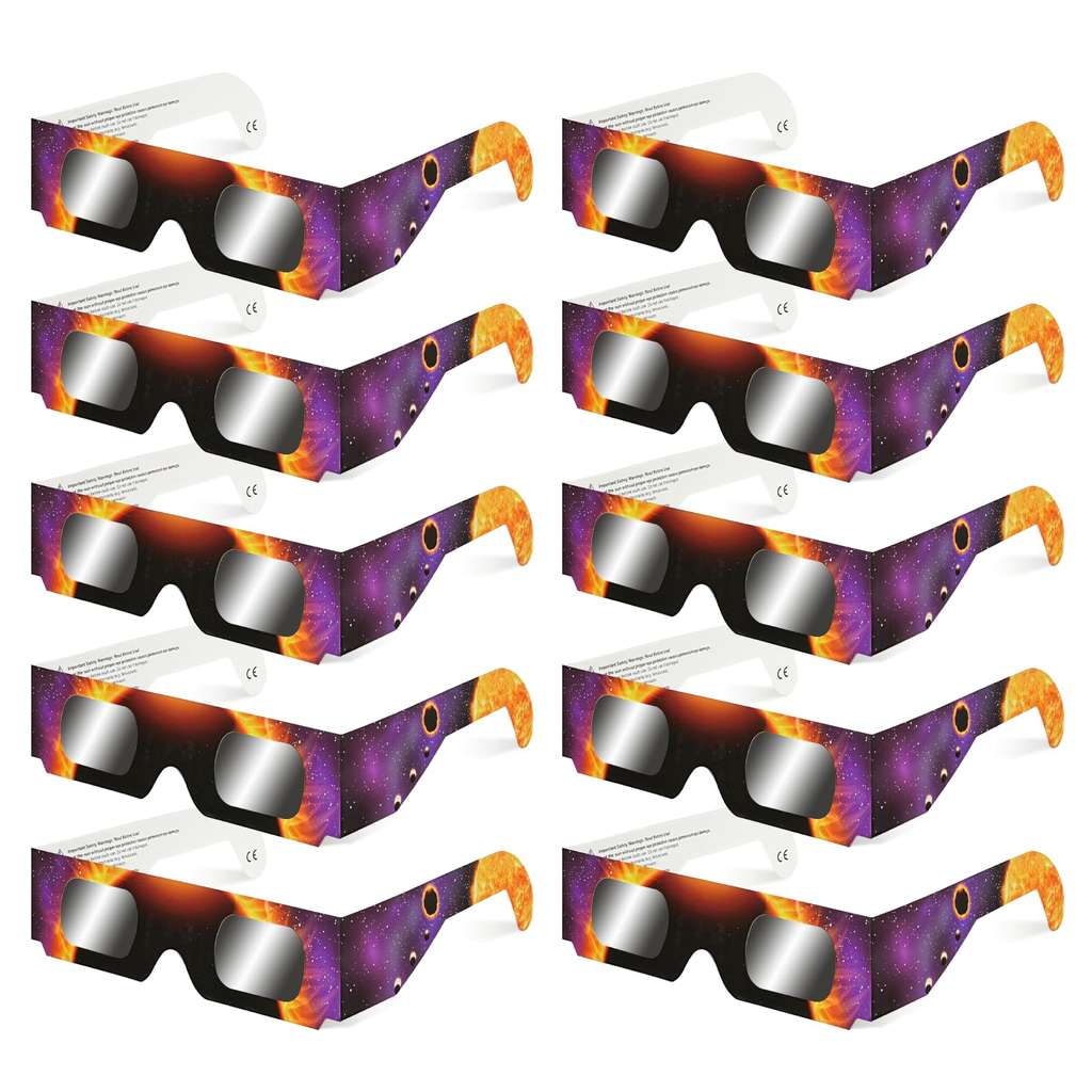 10 pares de gafas para eclipse homologadas ISO 12312-2 por 10,99€ en Amazon