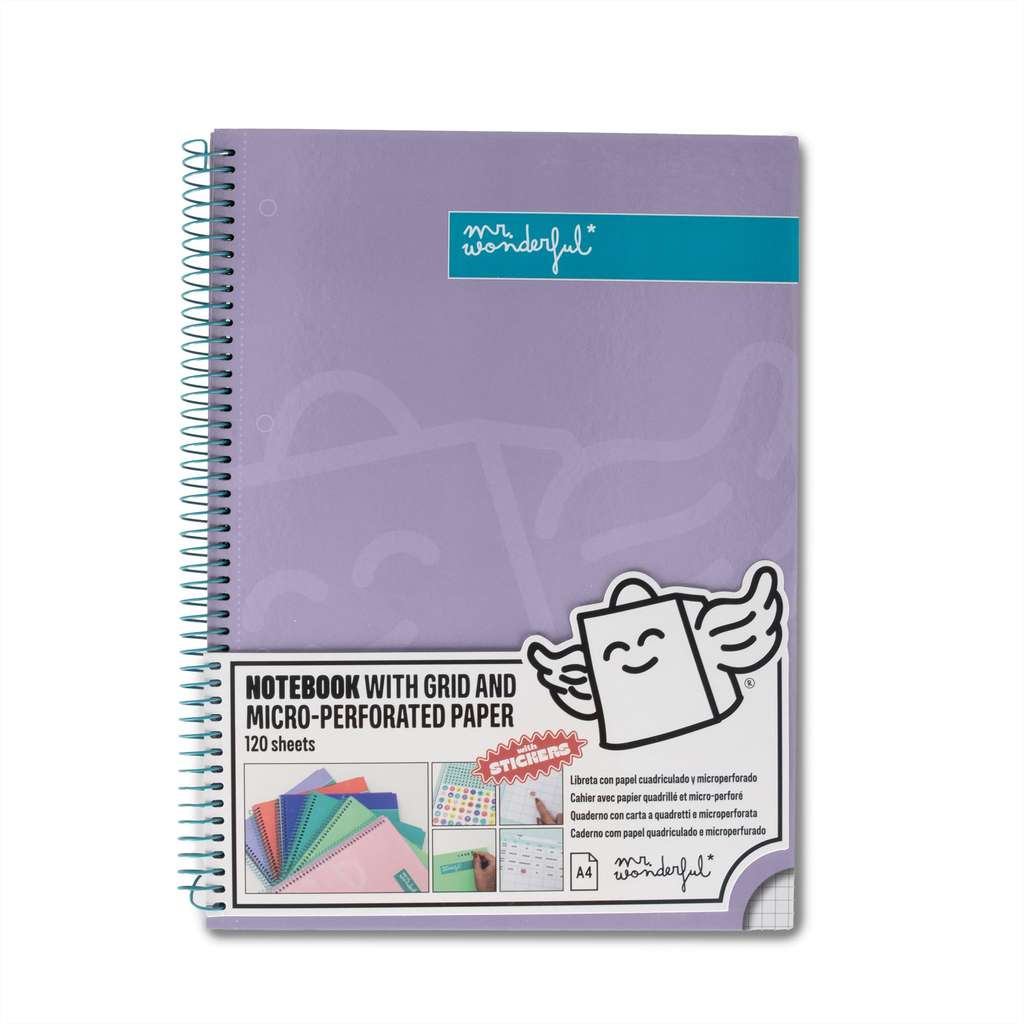 Libreta A4 Mr. Wonderful con espiral y pegatinas por 2,68€ en Amazon