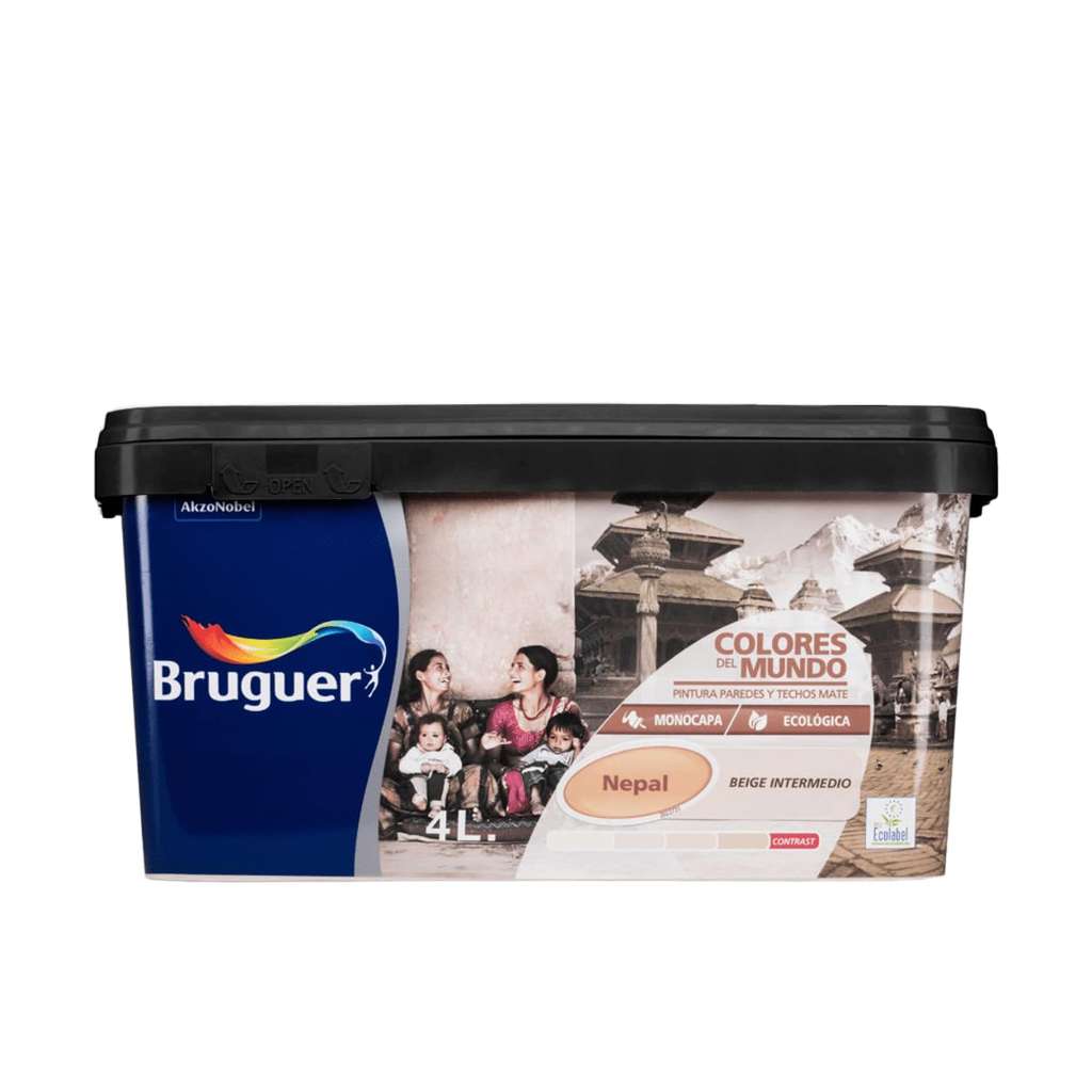 Pintura Bruguer Colores del Mundo Nepal Beige 4 L por 8,50€ en Amazon, con 74% de descuento